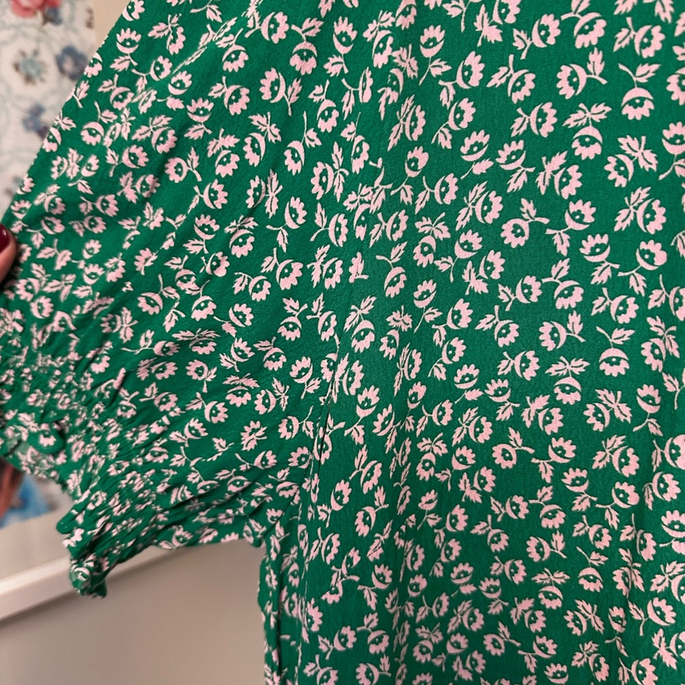 Boden Green and White Midi Dress - Picture 3 of 4